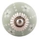 Sage Green Tiny Flower And Dotted Line Ceramic Floral Knobs Online